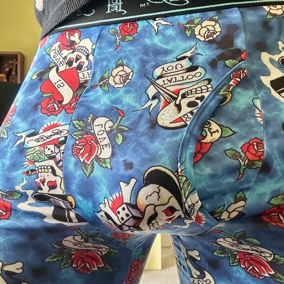 Brand New ED HARDY Multi-Color TATTOO Performance BOXER BRIEFS Size M - Picture 14 of 15